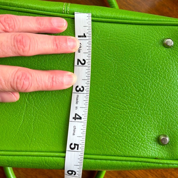 Nordstrom Lime Green Leather Double Handle Bag - Picture 10 of 12